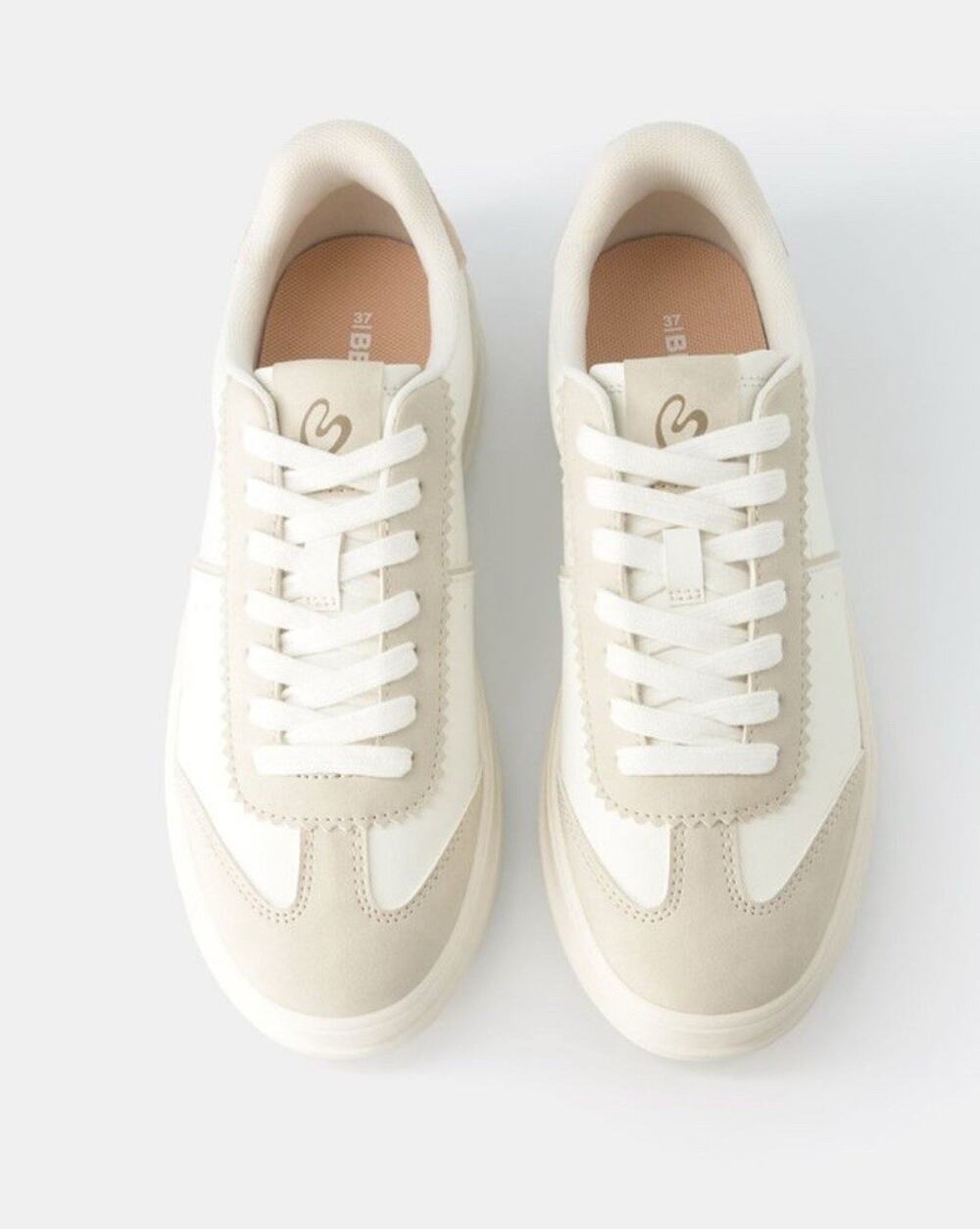 Bershka Shoes Leather ThickSole White EU 39 Rare Bought In Spain Gently Used